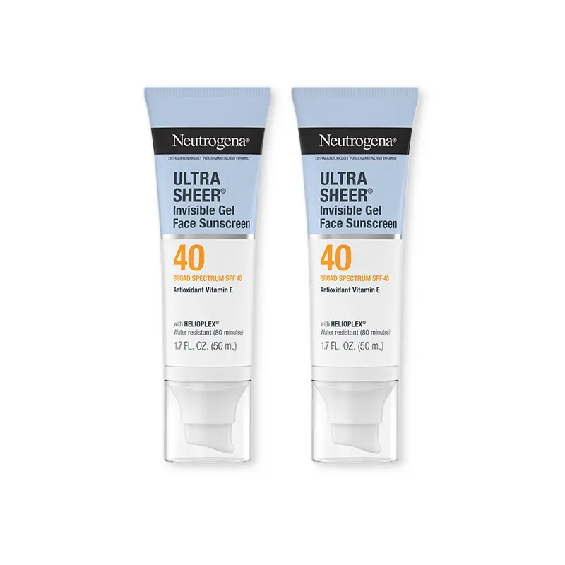 Neutrogena Ultra Sheer Invisible Gel Face SPF 40 Duo | Clear Gel Facial Sunscreen with Matte Finish Neutrogena Ultra Sheer Invisible Gel Face SPF 40 Duo | Clear Gel Facial Sunscreen with Matte Finish