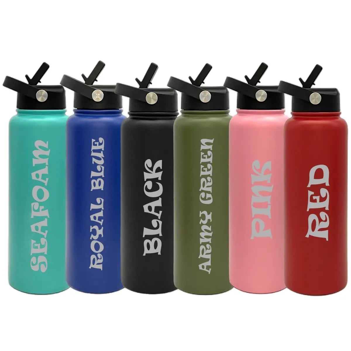 40oz Insulated Stainless Steel Tumbler Flip Top Leakproof Lid with Straw  Drinkware Water Bottles Insulation cup sport bottle