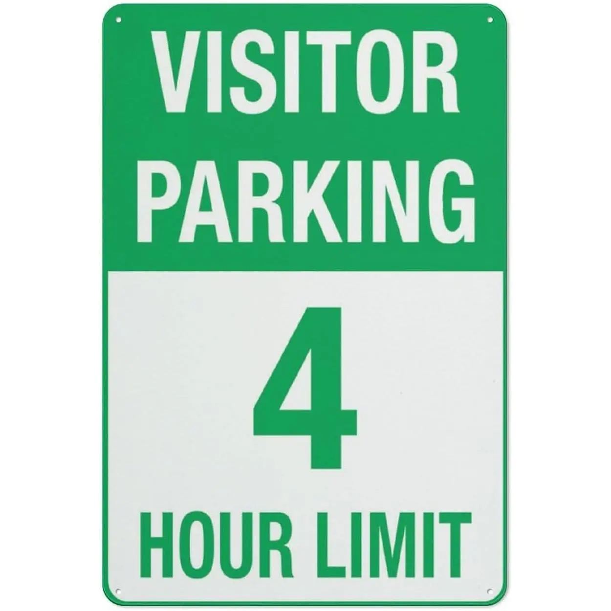 Decorative Standard Aluminum Visitor Sign - 4-Hour Limit, 8x12 in Metal Warning Signage With Symbol for Indoor, Outdoor Home Supplies Use, Aluminium