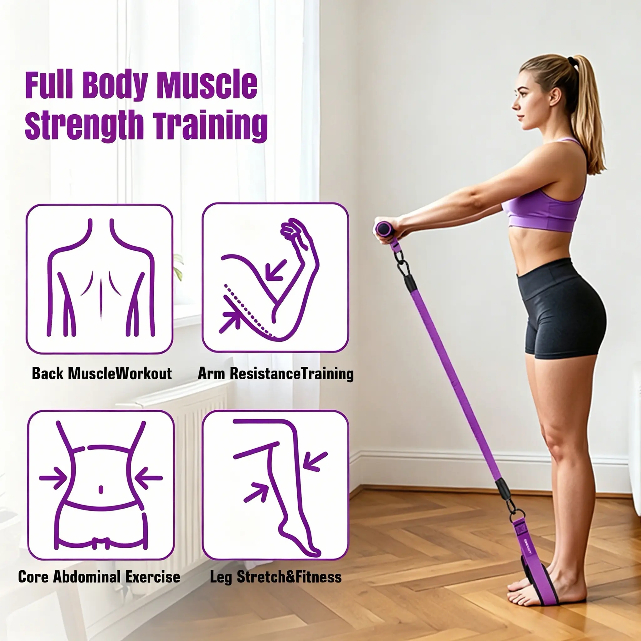 KUZARO Upgraded Pedal Resistance Band – Durable Latex Tubes, Soft Foot Pedals, Sit-Up & Stretch Fitness Equipment summerwins
