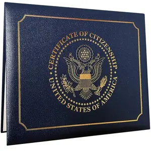 US Citizenship Certificate Holder | US Citizenship Gifts | Naturalization Certificate Padded Holder with Cover. Golden Great Seal of The United States. excellent gift for Christmas and New Year