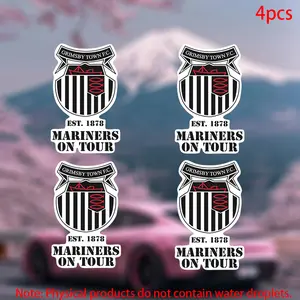 4pcs-GRIMSBY TOWN FC Sticker-car stickers for doors, windows, laptops, luggage, furniture and bumpers-durable adhesive vinyl material