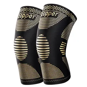 2-Pack Copper Knee Sleeves - 3D Knit Compression, Breathable Support for Weight Lifting, Daily Wear, Sports Protection