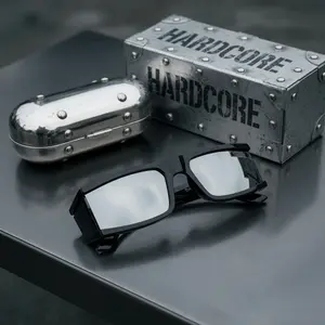 Clear Frame Square Sunglasses Men Women UV400 Retro Transparent Trendy Outdoor Shades