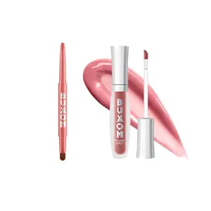 BUXOM Plump Shot Peptide Serum & Lip Liner Duo - Matte, Hyaluronic Acid, Moisturizing, Shimmer Lipgloss, Waterproof - Makeup Set