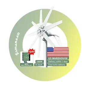 SMARAAD 1000W Wind Turbine Generator 12V 24V 48V Windmill Alternative Energy Generator Free Energy Windmill With MPPT Controller For Home Use