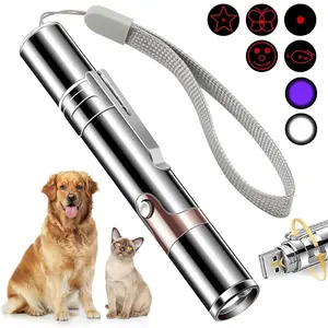 Rotatable USB Pet Laser Toy, Laser Pointer, Interactive Dot Chaser, LED Light Indicator, Rechargeable, 5 Modes, Suitable for Cats & Dogs