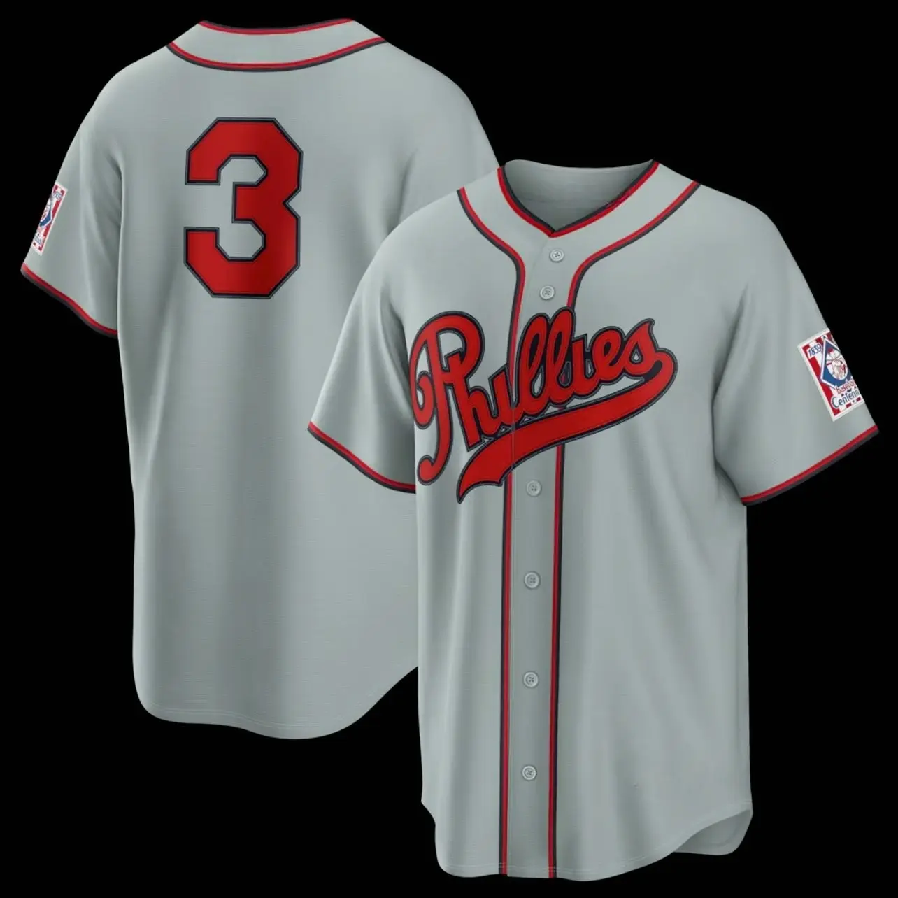 Unisex Baseball Player Harper 3  Philadelphia Team Stadium Jersey 2026 Field of Dreams Stadium Jersey - Gray