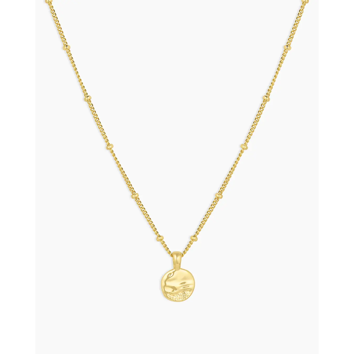 gorjana – Shorebreak Necklace in 18k Gold Plated Brass – Coastal-Inspired Coin Pendant for Everyday Layering