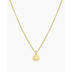 gorjana – Shorebreak Necklace in 18k Gold Plated Brass – Coastal-Inspired Coin Pendant for Everyday Layering
