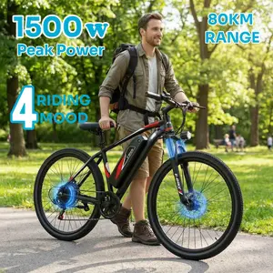 1500W Peak Ebike | Commuter & Off-Road Adventure | 25MPH | 40-60 Miles Range | UL2849 Certified | 26" Tires | 48V 12Ah Removable Battery | electric bike for adult | e bikes