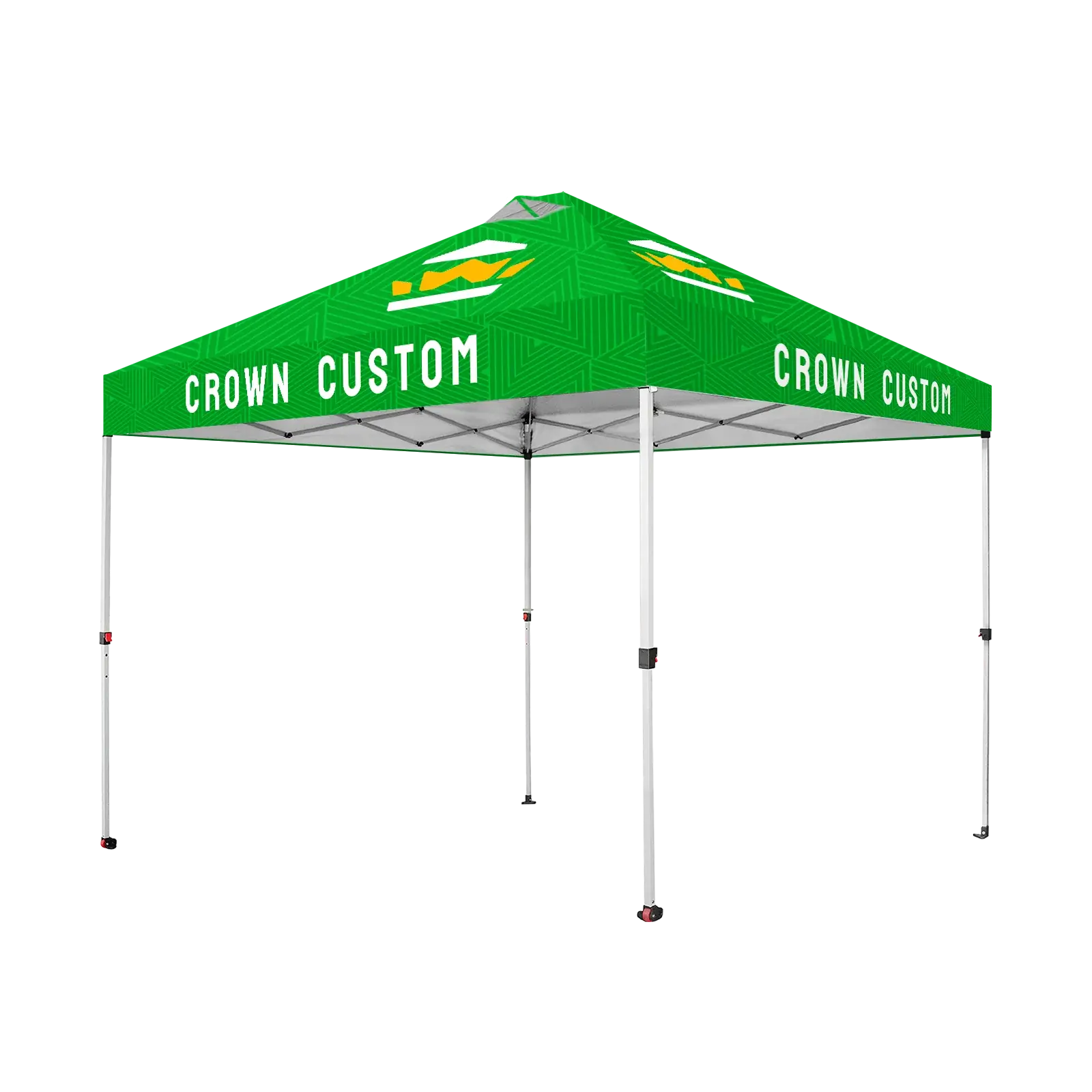 CROWN SHADES 10x10 Custom Canopy Tent, Custom Canopy with Logo | Custom Logo, Customized Top, Backwall & Sidewall - Heavy Duty Commercial Pop Up Tent