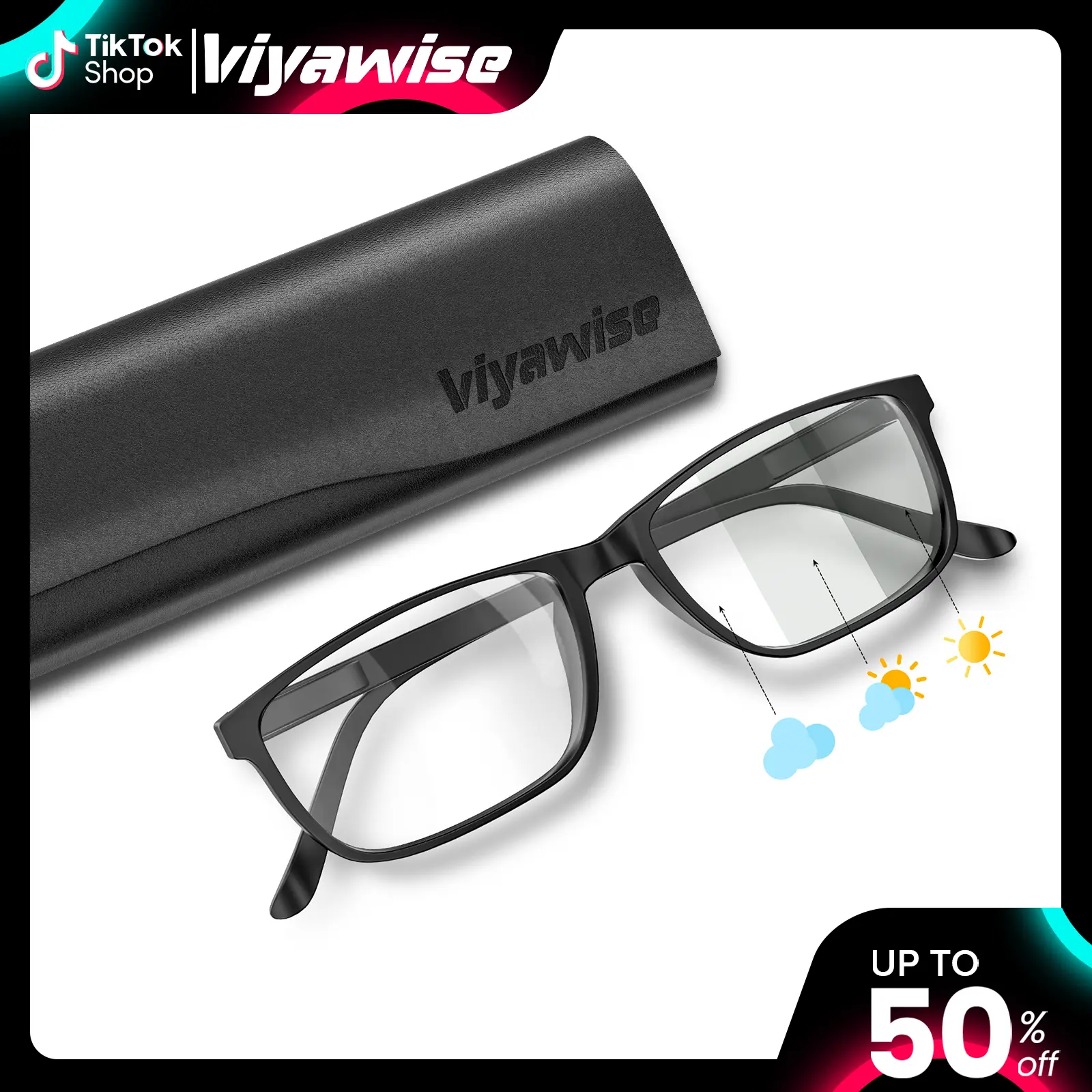 [2025 New Arrivals] Viyawise Blue Light Blocking Glasses with case for Women & Men, Eye Strain Protection Bluelight Blockers Clear Glasses for Better Sleep Reading Indoor Outdoor Computer Gaming