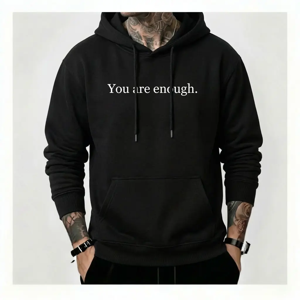 Unisex Cotton Hoodie with "Dear Person Behind Me" Slogan, Long Sleeve Oversized Breathable Pullover with Front and Back Digital Print