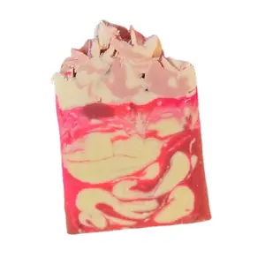 Rose Quartz Organic Cold Process Swirl Soap with Soap Frosting. Handmade All Natural Handcrafted Soap. Cute Swirl Soap Bar.  Moisturizing Shea Butter Cleanser