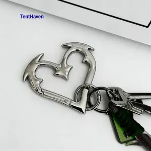Heartbreaker  Bold Design Gothic Heart Carabiner, Heavy Duty Zinc Alloy Metal Keychain, Perfect Statement Accessory for Keys & Bags