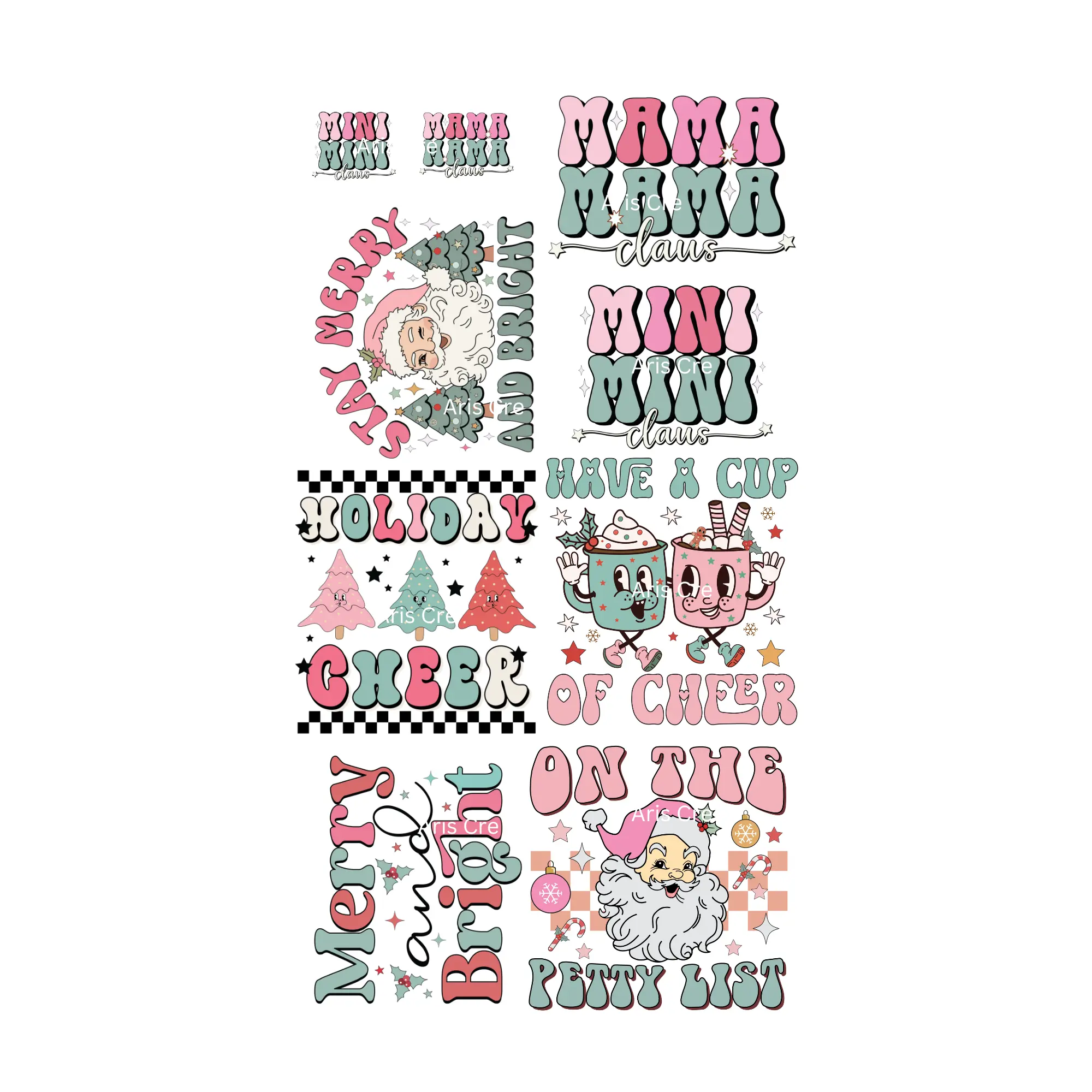 Retro Chrismas Gangsheet