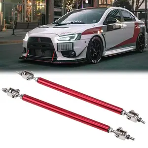 DIBMS 2PCS 6"-9" Adjustable Splitter Strut Rods, Car Front Bumper Lip Support Bars, Universal Bumper Splitter Diffuser Strut Tie Support Rods Compatible with Most Vehicles (Red) Car Accessories