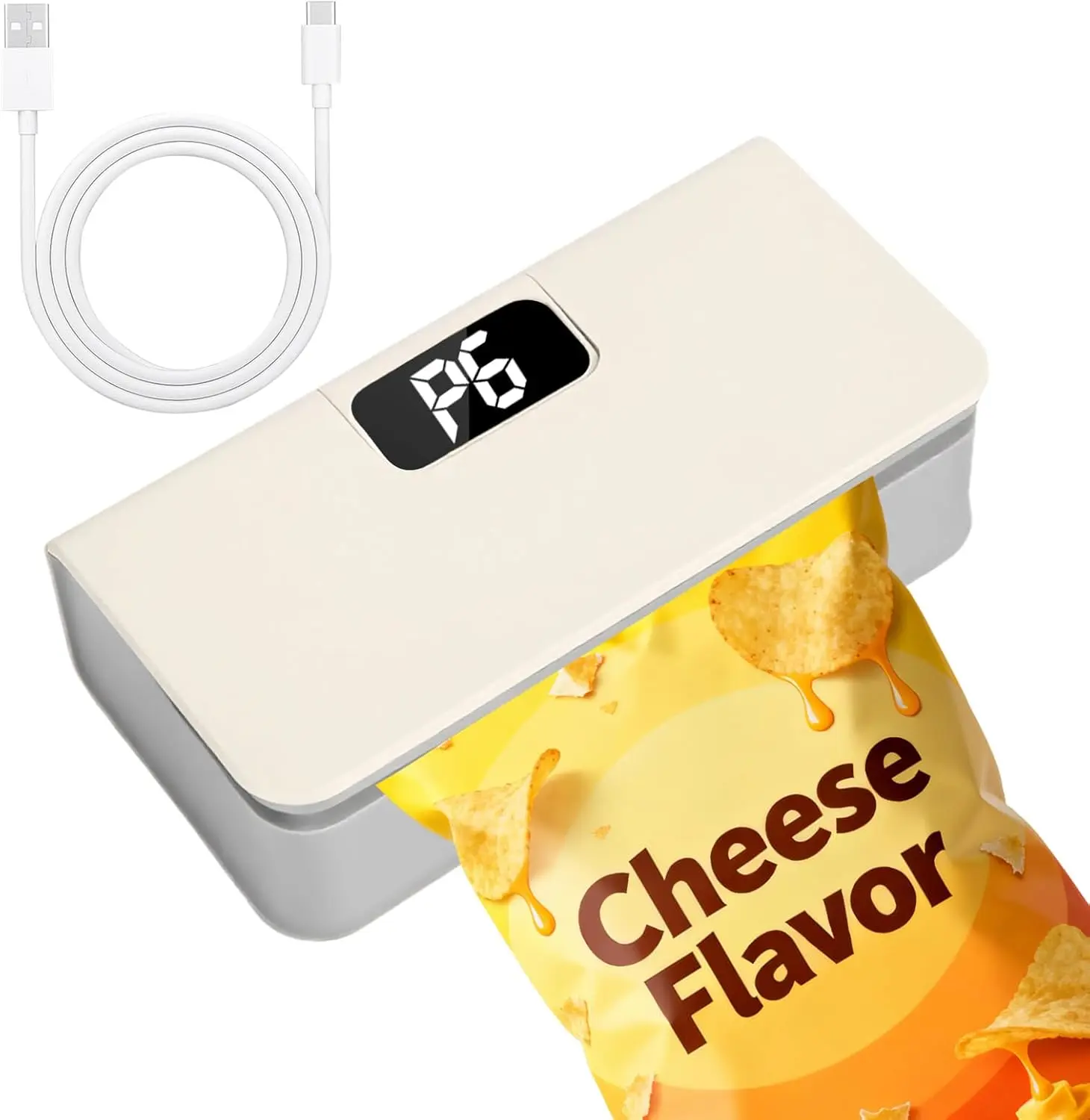 Portable Bag Sealer Machine Rechargeable, Mini Food Storage Sealing Device with Bag Cutter, Compact Heat Sealer for Snacks, Coffee & Pet Food Packaging, Portable Snack Sealer, Easy Food Saver for Freshness and Kitchen Storage Use