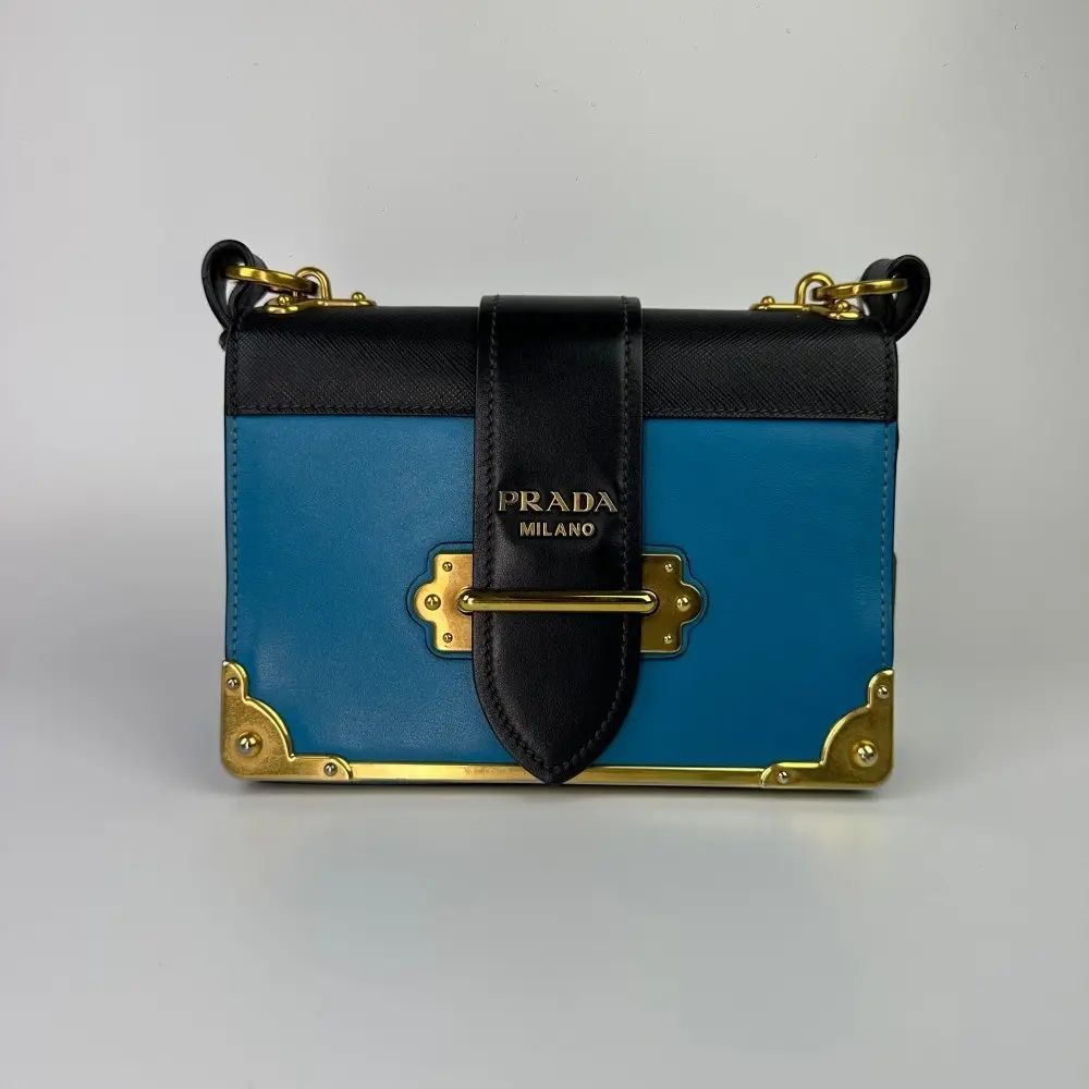 Pre-owned PRADA Cahier Leather Crossbody Bag【574】