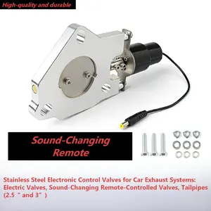 Car Modification Stainless Steel Electric Control Valve Exhaust Pipe, Remote Voice-Changing Valve Tailpipe 2.5/3 Inch, Universal Car Models