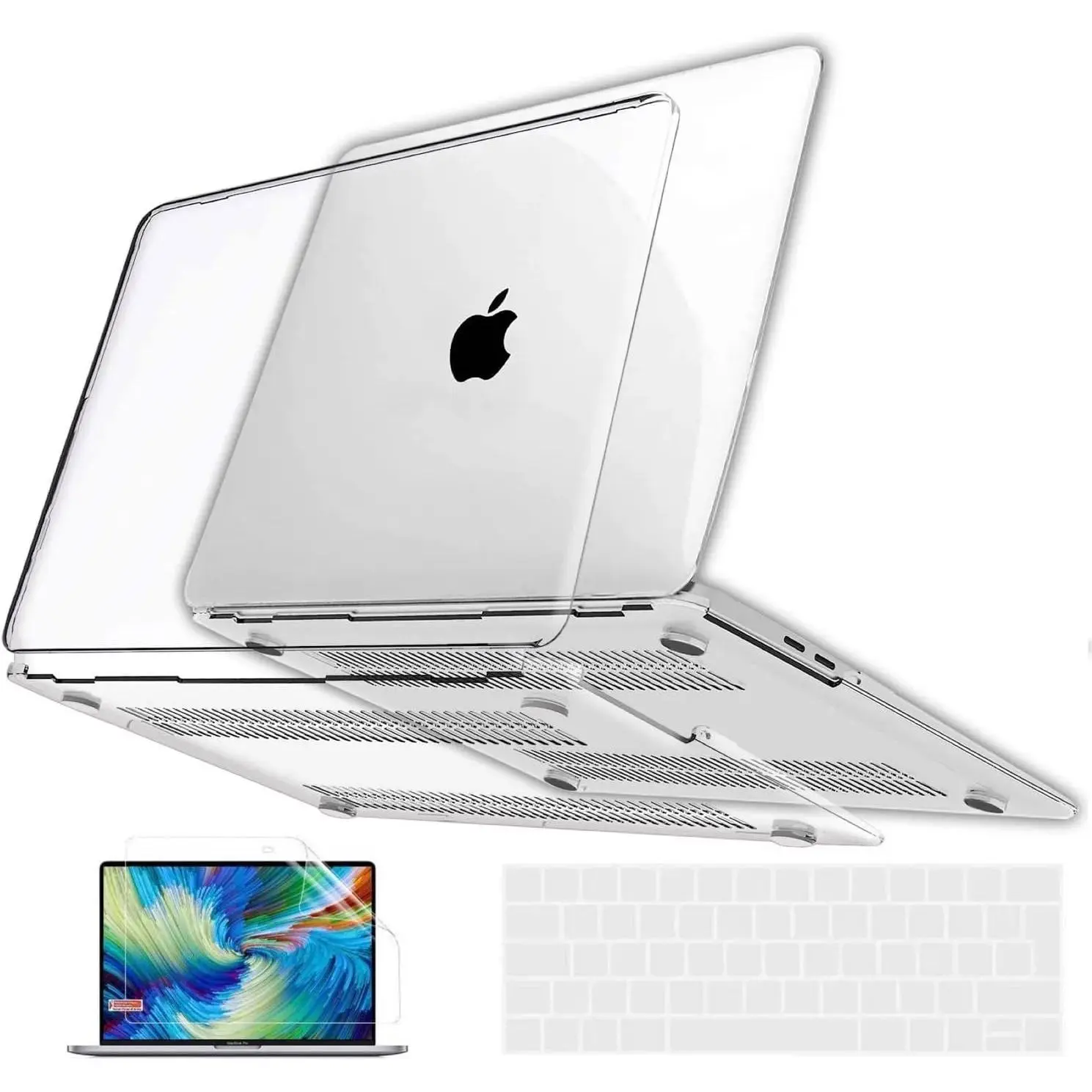 Case for MacBook Pro 13 inch, Crystal Clear Case 2024-2016 M2 M1 A2338 A2289 A2251 A2159 A1706 A1989, Plastic Protective Hard Shell & Keyboard Cover & Keyboard Skin for MacBook Pro 13