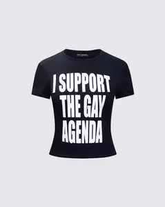 Drea Black Slogan Classic Tee