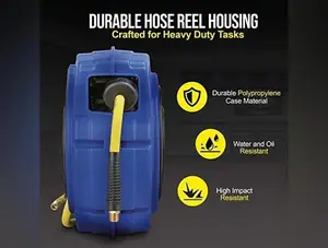 Goodyear Mountable Retractable Air Hose Reel - 3/8" x  50' Ft