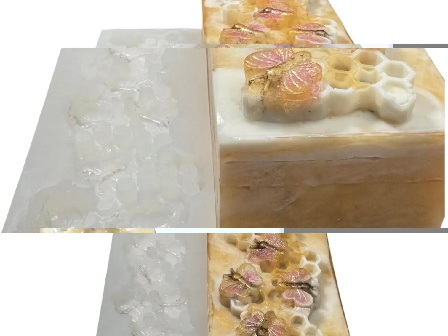 Bee Honeycomb Silicone Soap Mold – 3D Bee Embed Mold – Honeycomb Soap Mold – Texture Impression Mat – Soap