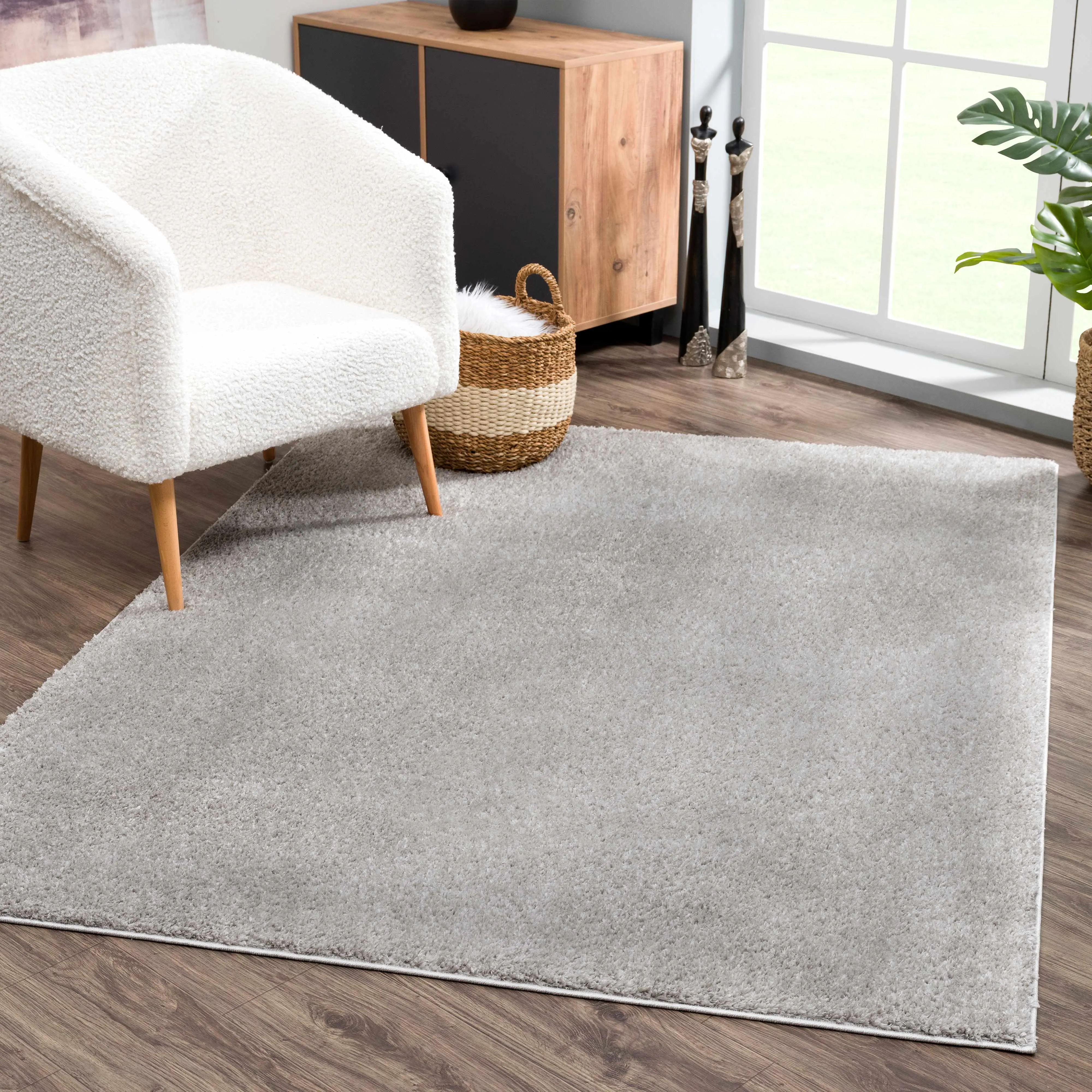 Judy Modern Fluffy High-Pile Rectangle Shag Rug, Soft Machine Washable Household Textile Carpet for Living Room, Bedroom, Fluffy Shag Rug
