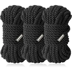 Silk Soft Rope, Skin Friendly Durable Long Ropes, 32 Feet 8 mm Multipurpose Long Satin Braided Twisted Rope