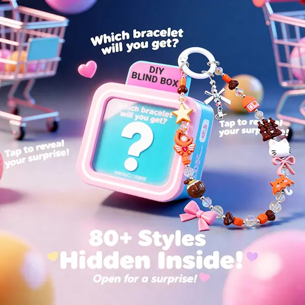 [Cuckoo DIY Hanging Chain Blind Bags] -- Open in Live -- High-Quality Handmade Ins Style Anti-Loss 80 Unique Action Figures Model Keychains & Mobile Phone Chains