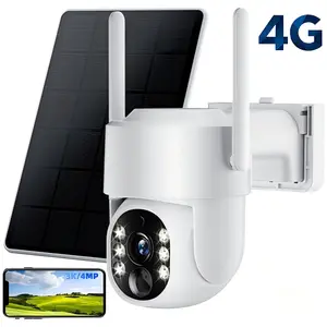 No WiFi Solar Camera 4G LTE Cellular Solar 4MP/3K Security Camera, No WiFi Required, Solar Cell Battary Powered Outdoor Camera, 360° View, AI Tracking,  Color Night Vision,  Built-in 4G SIM Card and SD Card