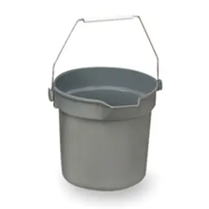 212 MAIN Heavy-Duty Utility Bucket, 10 Qt Capacity, 10.50in Diameter x 10.25in Height, Gray, Thick-Wall Construction