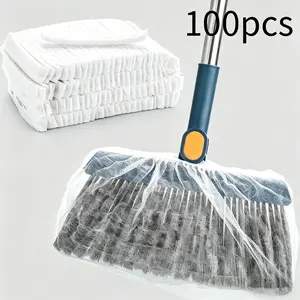 100-Pack Disposable Broom Covers |   Electrostatic Adsorption: Strongly Attracts Hair & Dust |   Non-Polyester Fabric |   Reusable |   Time-Saving Cleaning |   Suitable for Cars, Digital Devices, and Walls