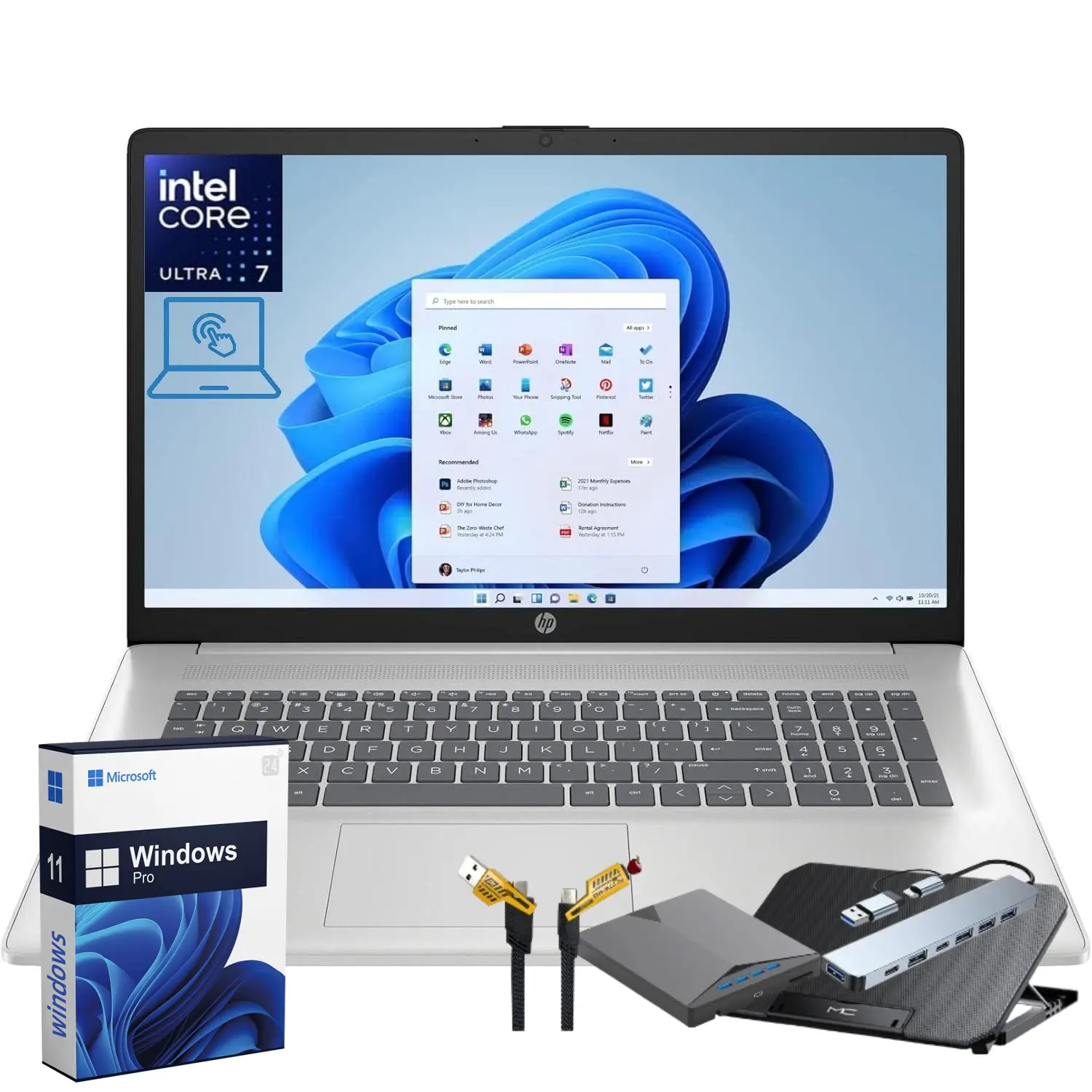 HP 2025 Laptop | 17-CN500 | 17.3" 1920 x 1080 IPS | Intel-12 Core Ultra 7 255U | Up to 32GB DDR5 | Up to 2TB SSD | Windows 11 Home| Wi-Fi 6 - Bluetooth 5.3 - Backlit Keyboard - 720p HD Camera - Natural Silver