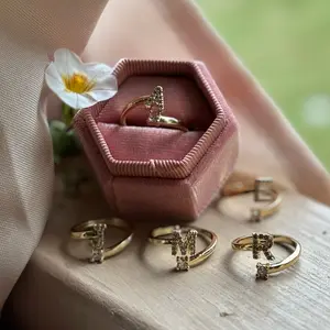 Initial Letter Adjustable Ring