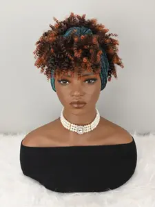 Blue Headband with Adjustable Braids for Curly African-Style Hair, Stylish Accessory for Daily Wear, Perfect for Women, Kinky Curly Headband