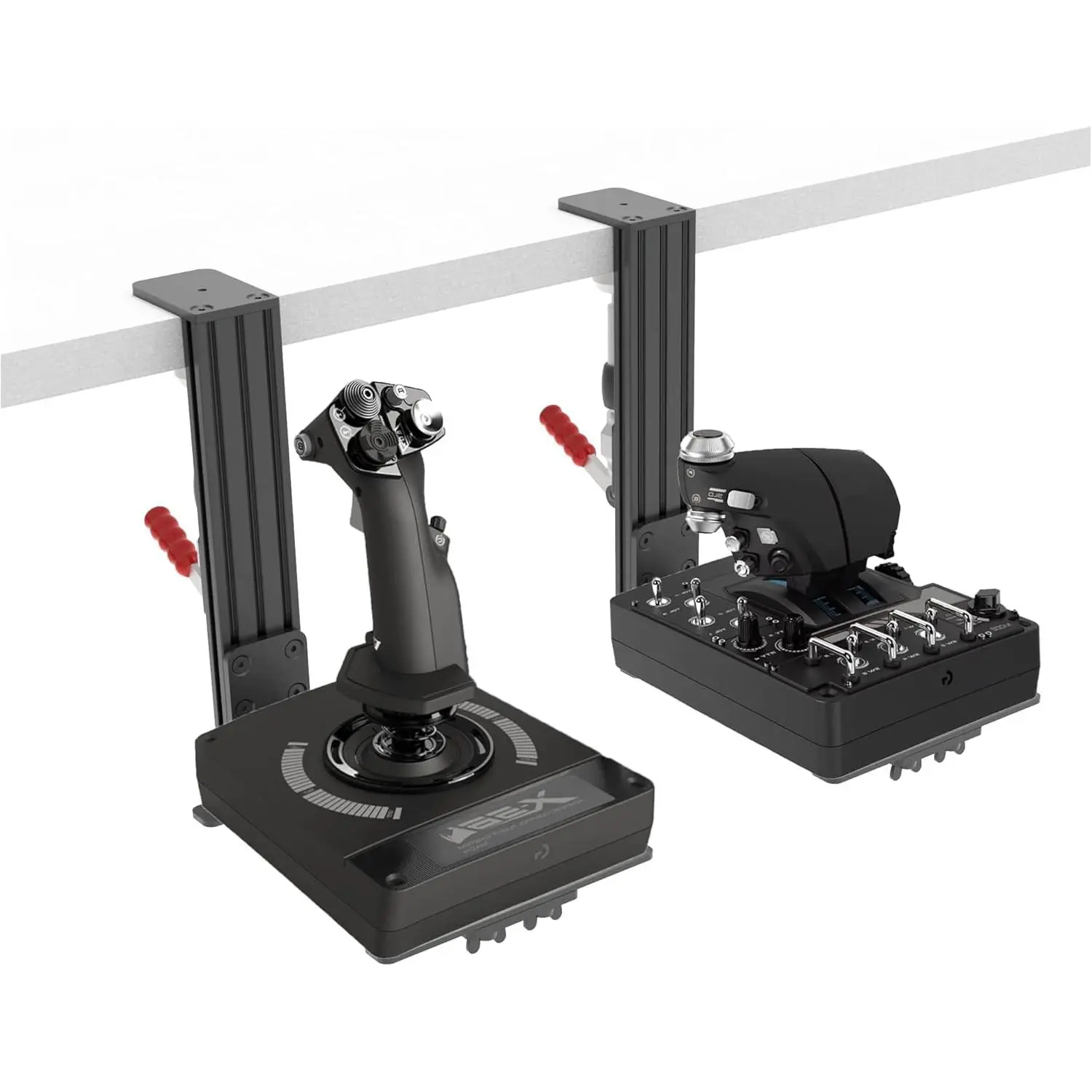 2-Pack Game Controller Holder Stand, Desk Mount Flight Sim Accessories & Equipment Compatible with X52, X56 Hotas, Thrustmaster HOTAS Warthog, T.16000M FCS, T.Flight, SimTask Farmstick, Sol-R1, Sol-R2, VKB, VPC, Winwing