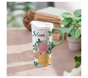 Evergreen 17oz Mom & Florals Ceramic Cup & GiftBox