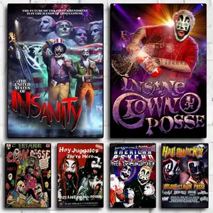 Famous Band I-Insane C-Clown Posse Poster Peel & Stick Poster Set Wall Art – Self-Adhesive Aesthetic Room Decor | Gallery-Quality Waterproof Fade & Scratch Resistant Prints | Living Room, Bedroom, Dorm Home Decoration Multiple Sizes