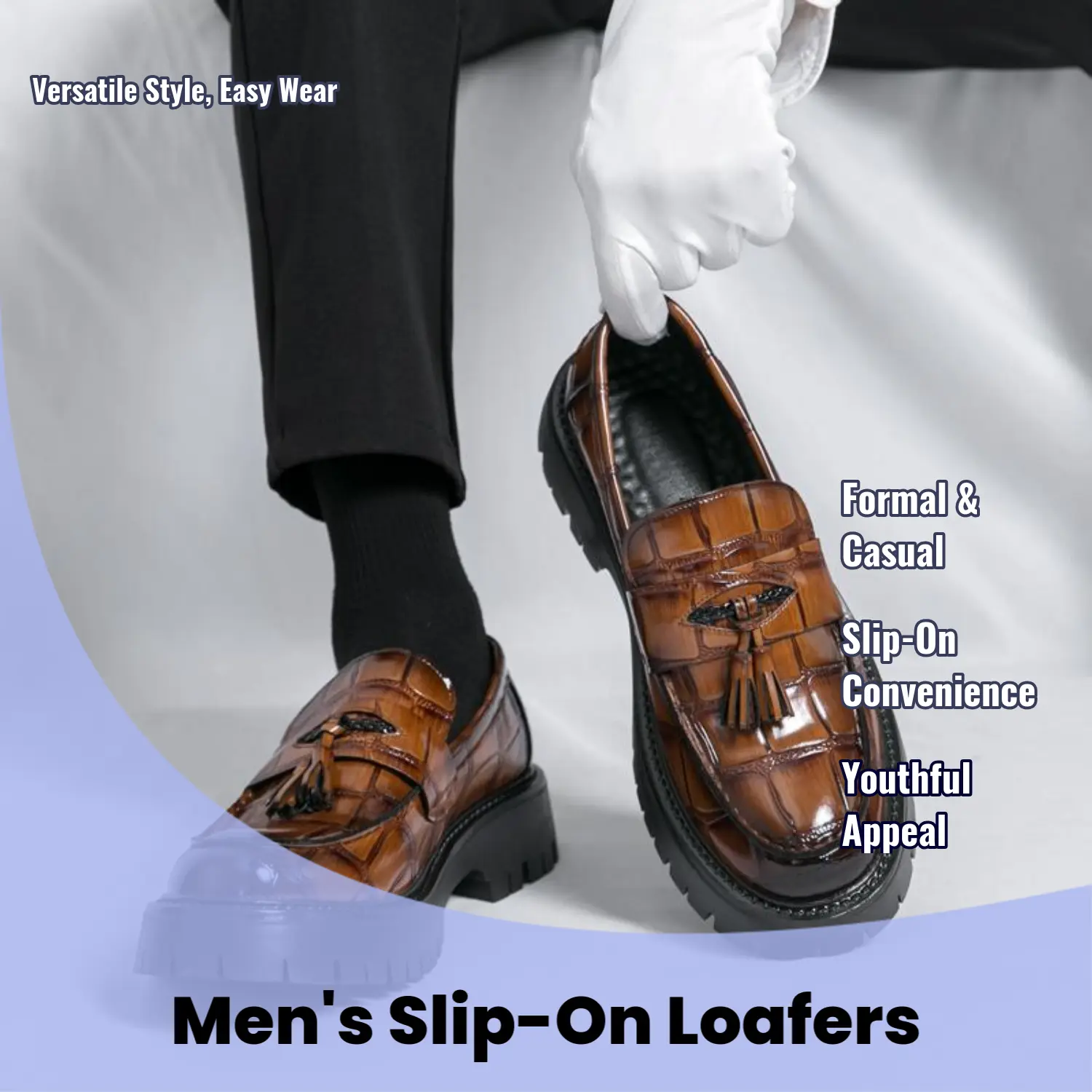 Men's Loafers Dress Shoes Slip On Driving Shoes Dress Suit Shoes Flat Shoes Casual Formal Shoes Boy Office Women Bedroom Black Footwear Slipon campingessentials