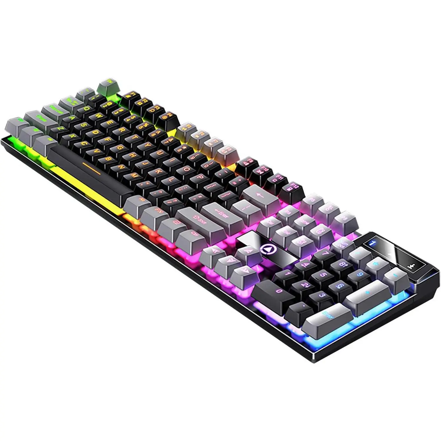 104-Key Full-Size Gaming Keyboard, Brown Switch Tactile Keys, RGB Backlight, Spill-Proof, USB Wired PC Gaming Peripheral, Mother's Day Gift Option, Keyboards, Gaming Accessories, Keyboard For Gaming