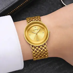 Elegant women’s fashion quartz watch with a stainless steel strap, alloy dial and hands, alloy case, 30 m water resistance, includes a mesh strap, timeless classic design, perfect gift choice, light luxury aesthetic
