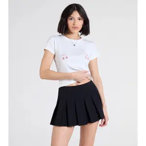 School's Out High-Rise Pleated Ponte Skort