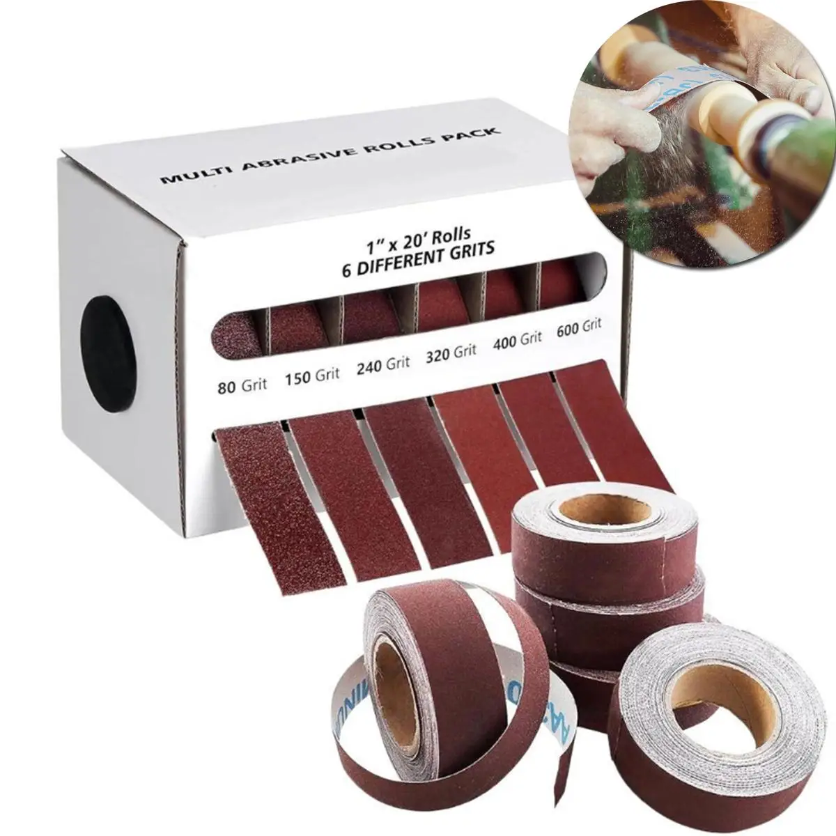 Mixed Grit Sandpaper Roll, 6 Counts Sandpaper Roll for Woodworking, Car Metal-Polishing, Abrasive & Finishing Products, DIY Projects