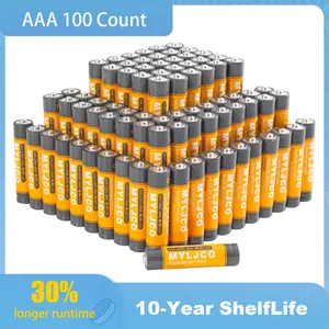 MYLJCO AAA Batteries with Power Boost Ingredients,1.5V 100 Count Pack Triple AAA Alkaline Batteries for Household Office Devices 10-Year Shelf Life