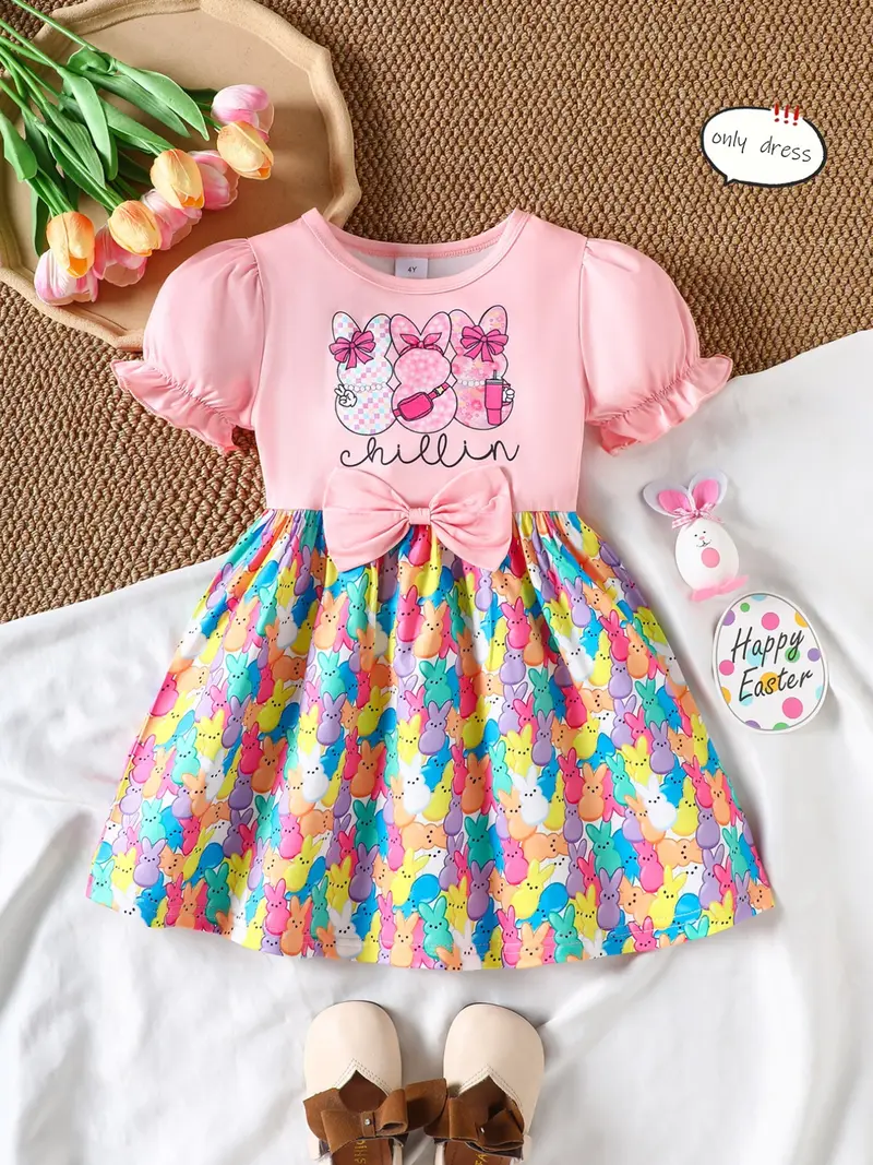 white christmas dresses Earresistible Dotted Tiered Easter Dress – Mia Belle Girls main image 1