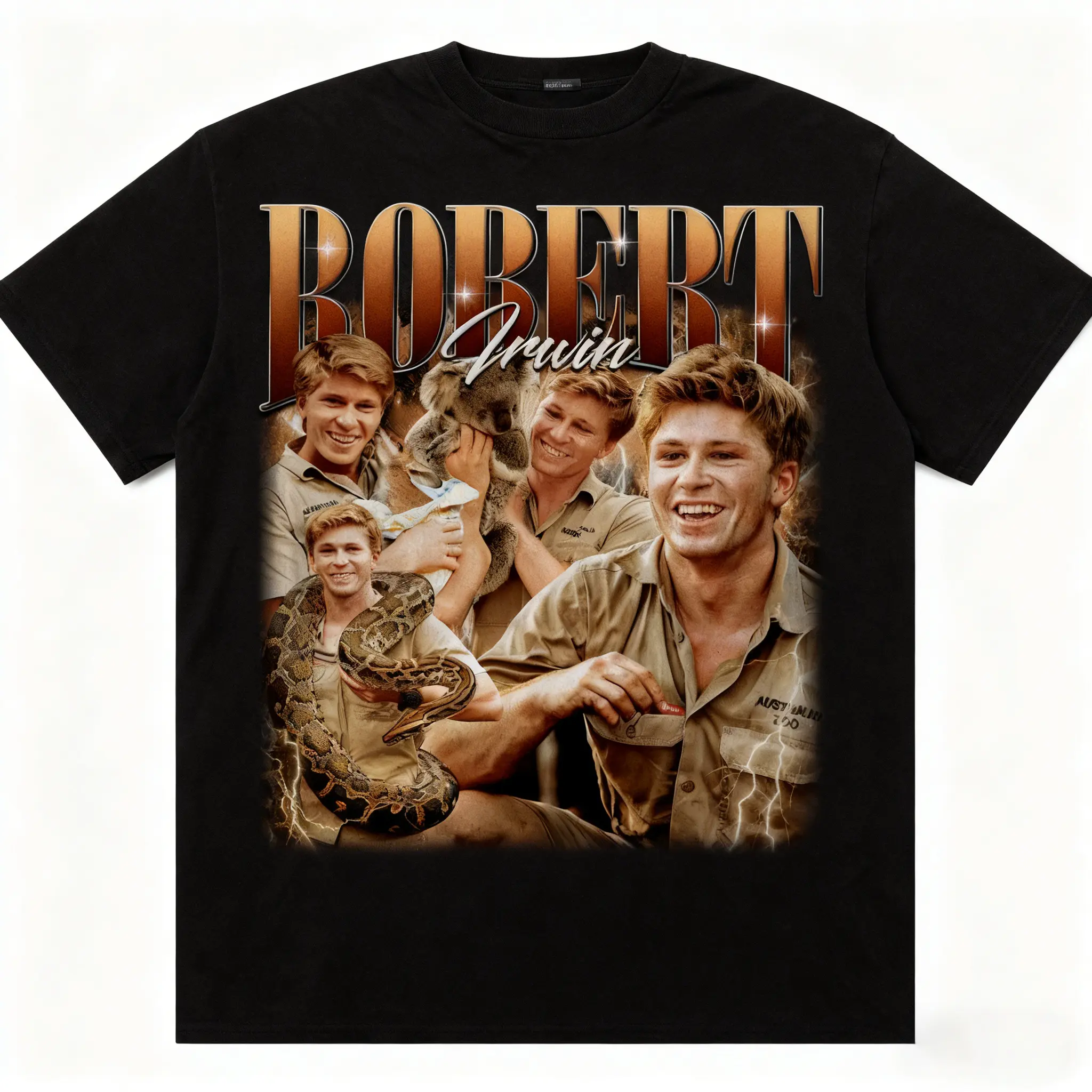 Retro 90s Robert Irwin Zookeeper For Graphic tee Shirt,Y2k cotton fashion Streetwear Comfort Shortsleeve Casual Wildlife Photographer Every season Fan Gift