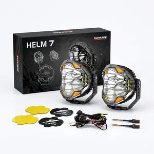 HELM 7" Off-Road LED Pod Lights | 13k Lumens, 2030ft Range, 217° Wide Beam w/ Amber DRL